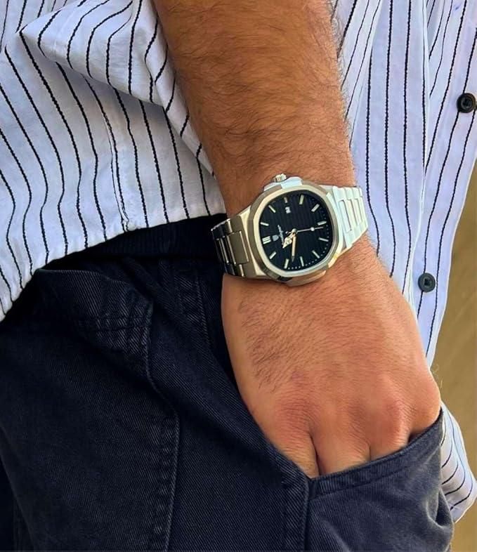 POEDAGAR Luxury Stainless Steel Watch