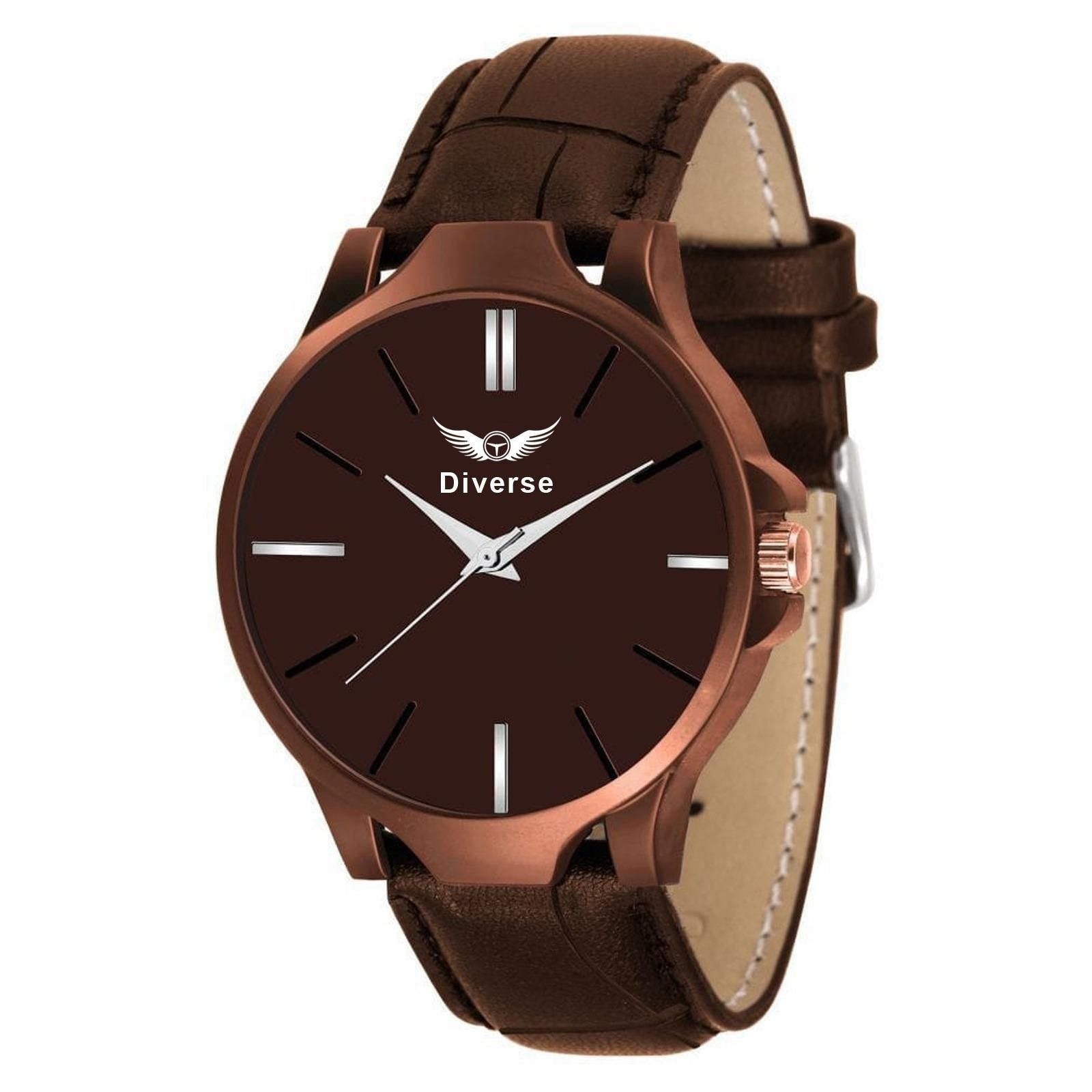 DIVERSE Men's Analog Leather Watch