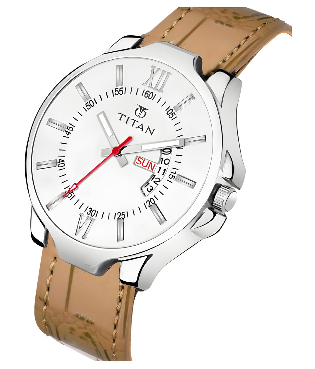 TITAN ANALOG WATCH PREMIUM LEATHER STRAP