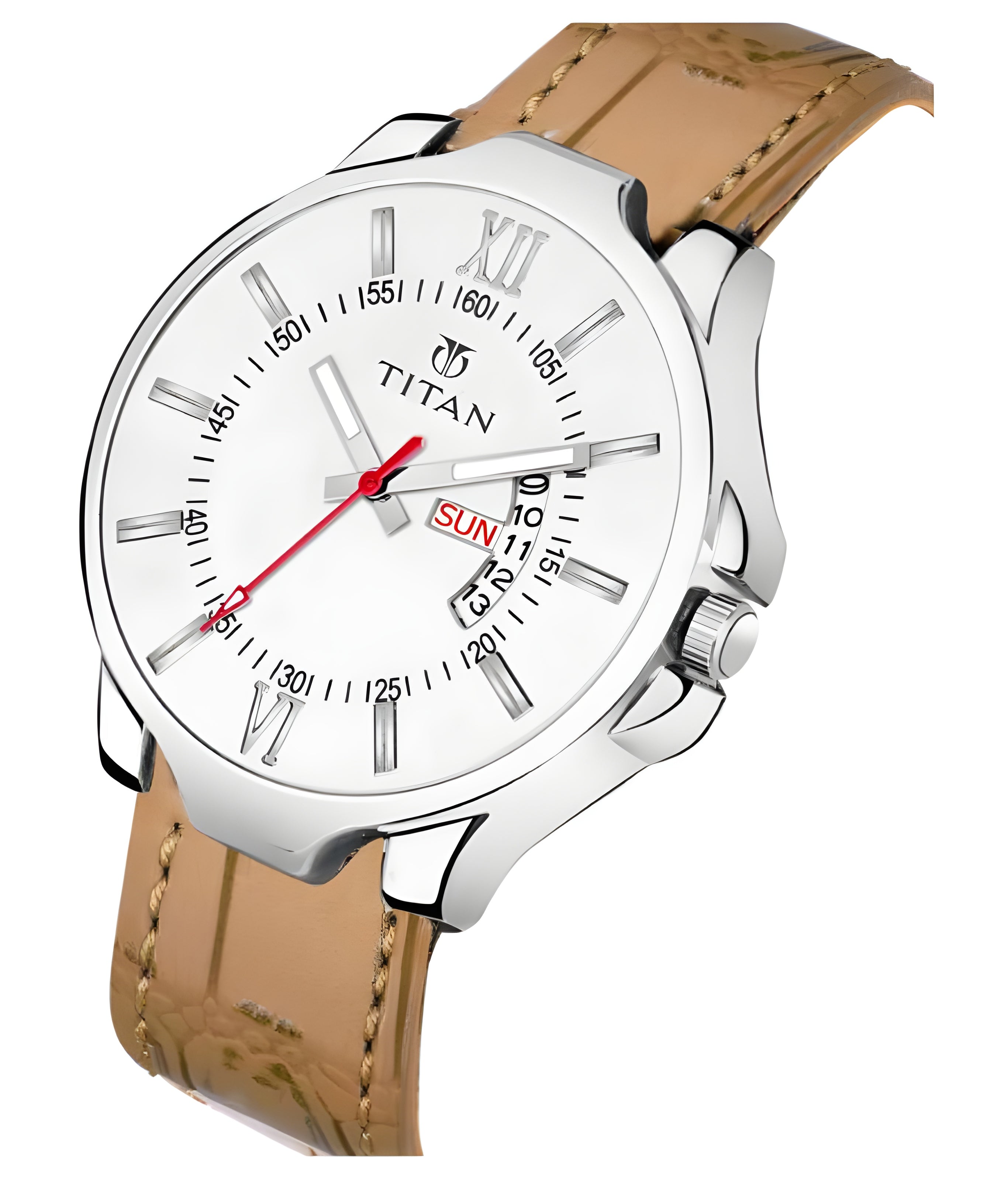 TITAN ANALOG WATCH PREMIUM LEATHER STRAP