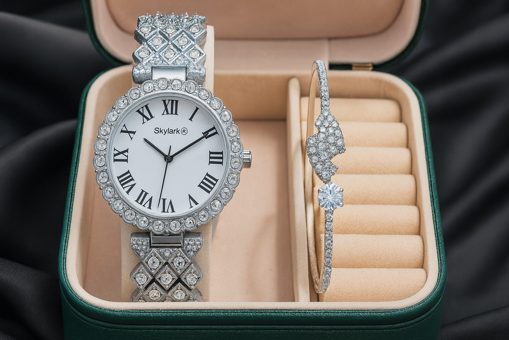 Ethnic Rose Gold Bracelet Look Analog Watch (Set Of Watch & Bracelet)