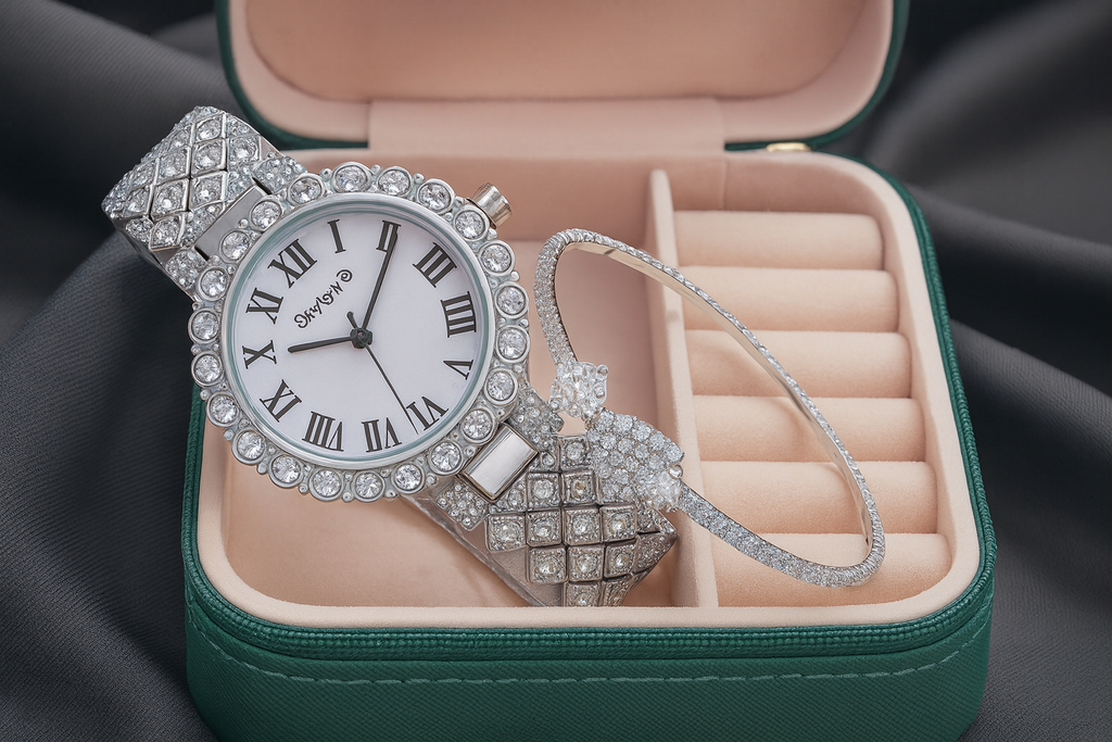 Ethnic Rose Gold Bracelet Look Analog Watch (Set Of Watch & Bracelet)