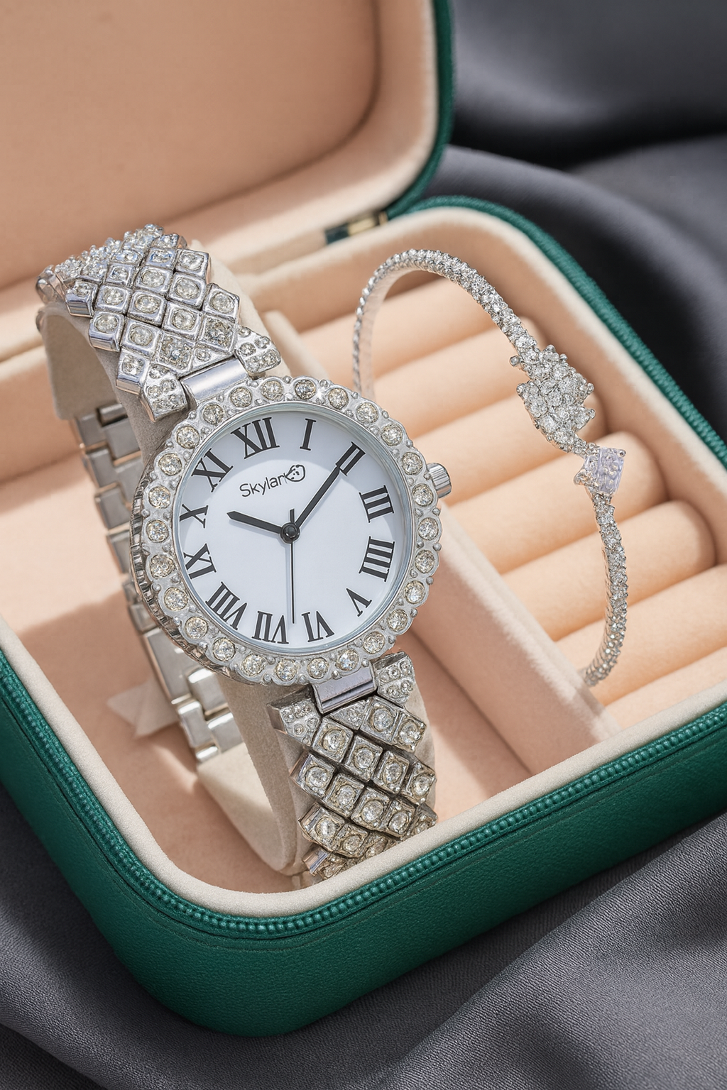 Ethnic Rose Gold Bracelet Look Analog Watch (Set Of Watch & Bracelet)